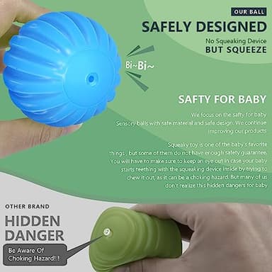 ROHSCE Sensory Balls for Baby Sensory Baby Toys 6 to 12 Months for Toddlers 1-3, Bright Color Textured Multi Soft Ball Gift Sets, Montessori Toys for Babies 6-12 Months Infant Toys (6 Pack) - Image 2