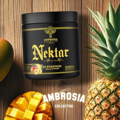 Ambrosia Nektar - Superfood Powder | Complete Health Supplement | Organ Support - Liver, Kidney Health | 30 Servings (Pineapple Mango) - Image 5