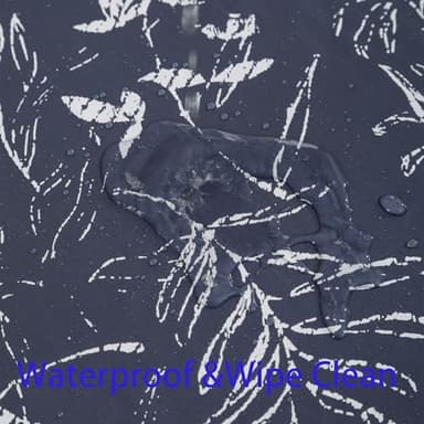 Heavy Duty Vinyl Tablecloth with Flannel Backing Waterproof Oil-Proof Plastic Table Cloth Stain-Resistant Wipeable Rectangle or Square Table Cover for Indoor and Outdoor (Blue Leaf，60x102 Inch) - Image 5