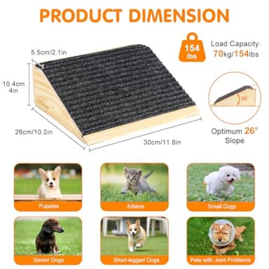 VavoPaw Dog Ramp for Stairs, Non-Slip Dog Stairs, Low-Angled Pet Ramps for Small Medium Dogs and Cats, Step and Stair Assist for Injured and Older Dogs, 2 Pack - Image 2