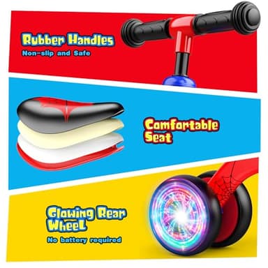 Aetyni Baby Balance Bike 1-2 Year Old: Spider Toddler Bike Baby Bike for 10-24 Month with Colorful Lighting & 4 Wheels First Riding on Toys Spider Easter Birthday Gifts for One Year Old Boy Girl Gifts - Image 5