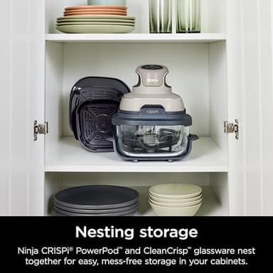 Ninja Crispi Air Fryer, Microwave, Freezer & Dishwasher Safe, Non Toxic Glass Portable Cooking System, 4 QT & 6 Cup Glass Containers with Storage Lids, Easy Meals, Air Fry, Bake, Stone, FN101ST - Image 15