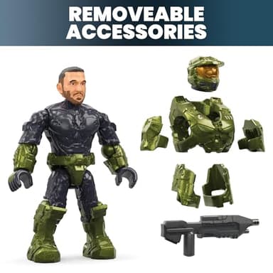MEGA HALO the Series Vehicle Building Toys Set, FLEETCOM Warthog ATV with 469 Pieces, 5 Micro Action Figures, Poseable Articulation, Kids and Fans - Image 3