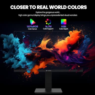 CRUA 24.5Inch Gaming Monitor 144Hz/165Hz, FHD(1920x1080P) 120% sRGB Computer Monitor, Height/Pivot/Swivel/Tilt Adjustable Vertical Monitor, Support FreeSync, DP,HDMI, Wall Mount (75mmX75mm) - Image 3