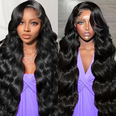 TEGASE 30 Inch 13x6 Lace Front Wigs Human Hair 200% Density Body Wave Lace Frontal Wigs Human hair Pre Plucked with Baby Hair Real Wig Human Hair Lace Front Wigs for Women Natural Color - Image 1