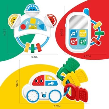 Baby Montessori Sensory Learning Toys with Sounds - Infant Toddlers Travel Activities Musical Teething Toys for Babies 0 3 6 9 12 18 Months - Newborn Shower Gifts for 1 2 3 Year Old Boys Girls - Image 7