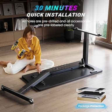 SIAGO Electric Standing Desk Adjustable - 48 x 24 Inch Sit Stand up Desk with Cable Management - 3 Memory Preset Adjustable Height Table - Image 9