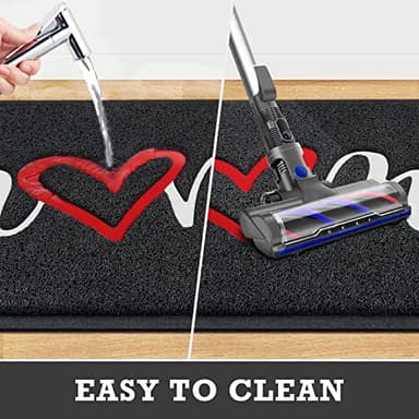 CozyBounty Black Door Mat Welcome Mats Home Non-Slip Doormat for Entryway Low-Profile Floor Mat for Yard, Garage, High Traffic Areas (32"x20", Black) - Image 6