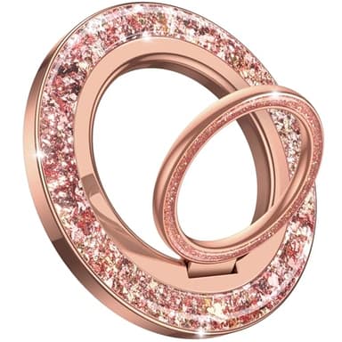 Lamicall Magnetic Twinkle Ring for MagSafe Grip - Stylish Glitter for Mother, Magnet Phone Ring Finger Holder Stand, Upgrade Gear Hinge Mag Safe Accessories for iPhone 16 15 Pro Max, Rose Gold - Image 1