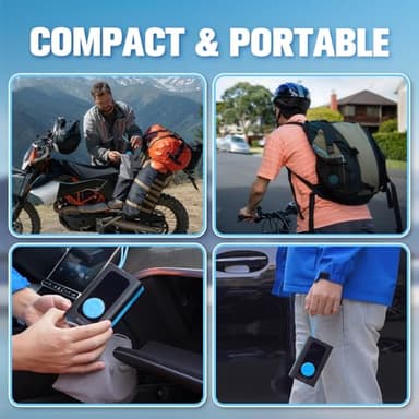 Koract Tire Inflator Portable Air Compressor for Car Tires - 150PSI Cordless Air Pump with Pressure Gauge, LED Light & Auto Shutoff - Fast Pump for Motorcycle, Bike, Balls, Sports Equipment - Image 8