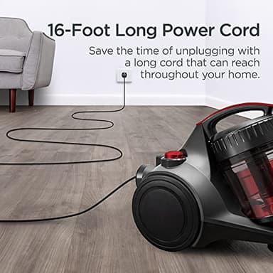 Eureka Bagless Canister Vacuum Cleaner, Lightweight Vac for Carpets and Hard Floors, Red, Whirlwind NEN110D - Image 8