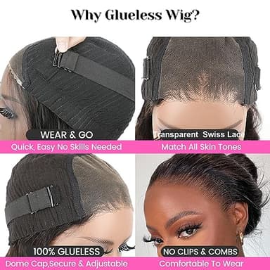 ISEE Hair Glueless Wear and Go Wigs for Beginners Lace Front Wigs for Black Women Human Hair Short Straight Bob Human Hair Wigs Lace Pre Cut Wig 12 Inch - Image 6