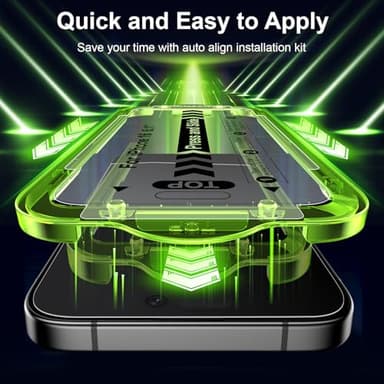 Esanik [2+2 Pack for iPhone 16 Privacy Screen Protector – Anti-Spy Tempered Glass & Camera Lens Cover, Military-Grade 9H Hardness, Anti-Scratch, Flawless Fit Tray - Image 2