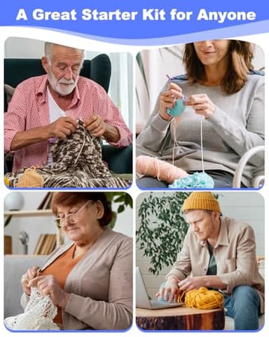 Aeelike Crochet Kit for Beginners Young and Old, First Crochet Kit for Adults Include 23pcs Crochet Hooks, 655 Yards Yarn Set for Crocheting, Instruction, Bag, Crochet Accessories and Supplies, Navy - Image 7