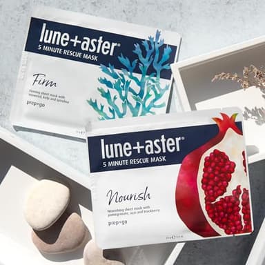 Lune+Aster 5 Minute Rescue Mask - Nourish | Antixoidant Sheet Mask with Pomegranate, Acai, and Blackberry. For premature aging and free radical damage. - Image 7