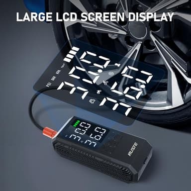 NUSTE Tire Inflator Portable Air Compressor, Air Pump for Car Tires with Digital Pressure Gauge, 150PSI Rechargeable Battery, LED Light, Cordless Bike Tire Pump for Car, Motorcycle, Bicycle - Image 4