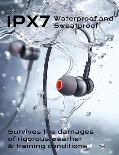 Bluetooth Headphones, aptX-HD Wireless 5.0 Bluetooth Earbuds CVC 8.0 Noise Canceling Mic, in-Ear Magnetic Neckband Earphones 30Hrs Playtime, IPX7 Sweatproof Deep Bass Headset for Phone Music Sports - Image 5
