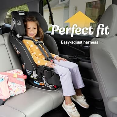 Graco Slimfit 3-in-1 Convertible Car Seat, Ultra-Space-Saving Design, Sydney, Suitable for Rear and Forward-Facing, Highback Booster Seat with 10-Position Headrest - Image 6