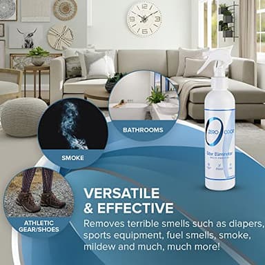 Zero Odor Multi-Purpose Odor Eliminator - Eliminate Air & Surface Odor – Patented Technology Best for Bathroom, Kitchen, Fabric, Closet- Smell Great Again, 8oz (Over 1000 Sprays) - Image 5