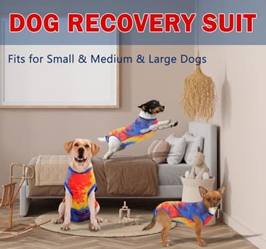 Uadonile Dog Surgery Recovery Suit for Male Female, Spay Neuter Cone Alternative Surgical Onesie, Tie-dye Blue, M - Image 6