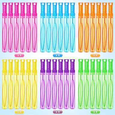 Bubble Wand, 48 Pcs Bubble Wands Bulk in 6 Colors, Bubble Party Favors for Kids, Summer Toys, Indoor Outdoor Activity, Themed Birthday, Wedding, for Girls & Boys - Image 2