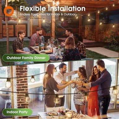 addlon 200FT(2 Pack*100FT) Solar String Lights Outdoor Waterproof with Remote, Dimmable Commercial Grade Solar Powered String Lights with 108 LED Bulbs, Hanging Light for Backyard Party Decor - Image 7
