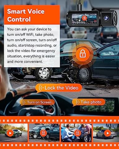 Vantrue N5 4 Channel WiFi 360° All Sides Dash Cam, STARVIS 2, IR Night Vision, 2.7K+1080P*3 Front Rear Inside Dashcam, Voice Control, GPS, 24 Hours Buffered Parking Mode Dash Camera, Support 512GB Max - Image 8