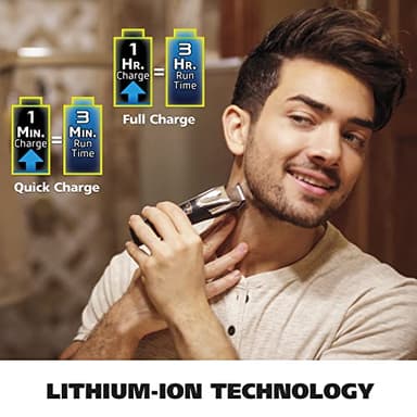 Wahl USA Rechargeable Lithium Ion All in One Beard Trimmer for Men with Detail and Ear & Nose Hair Trimmer Attachment – Model 9854-600B - Image 6