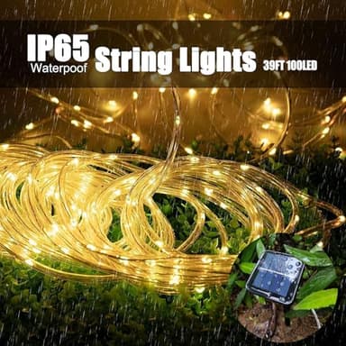 Solar Rope Light Waterproof IP65 39FT 100LEDs Outdoor LED ‎Solar Outdoor Lights for Party Garden Yard Home Wedding Christmas Halloween Holiday Tree Decoration Lighting - Image 3