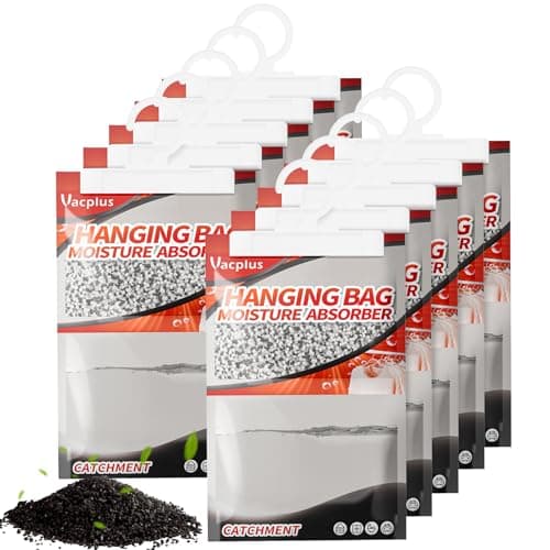Vacplus Moisture Absorbers, Hanging Closet Dehumidifier Bags, Humidity Packs, Desiccant, Closet Dehumidifiers with Activated Charcoal, 10 Pack, 9.8 OZ - Image 1