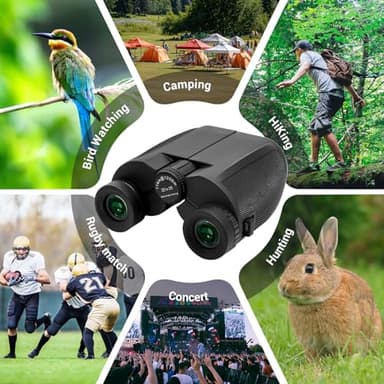 20x25 Binoculars for Adults & Kids, High Power Easy Focus,Waterproof Compact Binoculars with Low Light Vision for Bird Watching,Travel,Concert,Hiking(Black) - Image 6