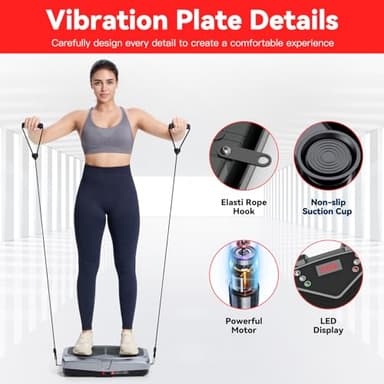Vibration Plate Exercise Machine for Lymphatic Drainage Weight Loss,Full Body Workout Vibrating Plate Lymphatic Drainage Massager,Workout Equipment Fitness Weight Fat Burner Loss & Shaping - Image 2
