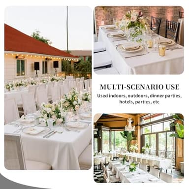 Easy-Going 6 Pack White Tablecloths 60x102 Inch for 6 Ft Rectangle Table, Washable Polyester Waterproof Stain Resistant Table Cloth, Decorative Table Cover for Kitchen, Dining Tables, Events - Image 6