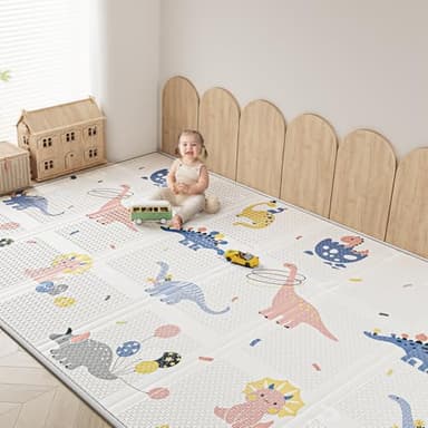 BG-BABYGO Baby Play Mat Foldable Baby Floor Play Mat 0.6" Thick Soft Foam Playmat for Babies Reversible Waterproof Padded Baby Girl Play Mat Portable Baby Crawling Mat for Indoor Outdoor(70"*78"*0.6") - Image 8