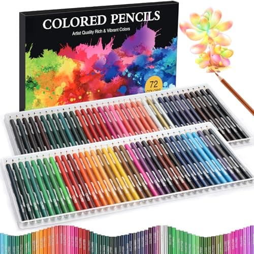 72 Pack Coloring Pencils, Colored Pencils for Adult Coloring Books with Soft Oil-Based Cores, Color Pencil Set for Sketching Blending Layering, Art Supplies for Kids Teens Adults Beginners Artists - Image 1