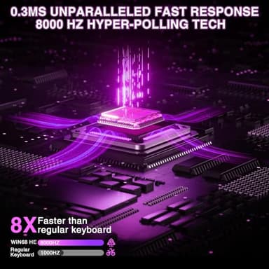 AULA WIN68 HE Mechanical Gaming Keyboard 60%, Hall Effect Magnetic Switch, Fast Trigger Mode Adjustable Actuation, 8000Hz Polling Rate, RGB Backlit, Wired Black Keyboard for Laptop/PC Gamer - Image 4