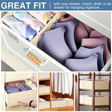 Criusia Drawer Organizer Clothes 12 Pack, Dresser Organizer for Nursery Bedroom Closet Organization and Storage - Baby Clothes Organizer Bins - Drawer Divider for Sock Underwear Bra Ties (Beige) - Image 5