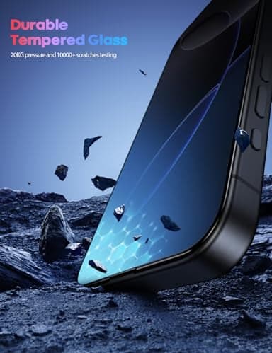 Lamicall Screen Protector for iPhone 16 Pro Max (6.9"), [Top 9H Tempered Glass Film], Easy Alignment Frame, Fingerprint Resistant, 0 Bubbles, HD Clear for iPhone 16 Pro Max Tempered Glass - [2 Pack] - Image 6