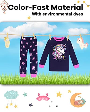 DAUGHTER QUEEN Girls Pajamas Size 6 Pjs for Girls 6t 100% Cotton Long Sleeve Pj Sets Toddler Kids Sleepwear Unicorn Jammies Night Clothes Small 6X 5-6 Years Old - Image 7
