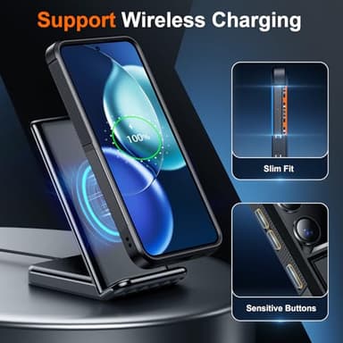 SPIDERCASE Designed for Samsung Galaxy S24 FE Case, [10 FT Military Grade Drop Protection], 2 Pack [Tempered Glass Screen Protector+Camera Lens Protector] Heavy Duty Shockproof Case, Black - Image 5