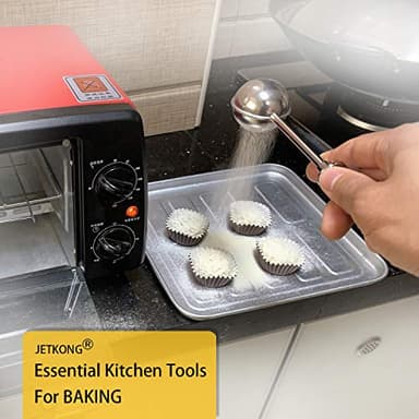 JETKONG Powdered Sugar Shaker Duster Flour Dispenser Shaker with 18/8 Stainless Steel Spring-operated Handle for Sugar Flour and Spices - Image 5