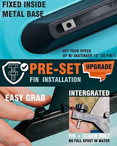 Skatinger 11'x34'' Extra Wide Inflatable Paddle Board, Up to 420lbs Stand-up Paddle Boards for Adults, Stable SUP for 2 People/Family, 3-PCS Paddle, Shoulder Strap, US Fin - Image 4