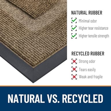 OLANLY Half Circle Door Mat Indoor Outdoor Entrance Welcome, Waterproof All-Season, All-Weather Doormat, Sturdy Natural Rubber, Low Profile, Easy Clean Patio Porch Entryway Mat, 47x32, Brown - Image 4