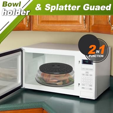 MAGJIUKE 12" Microwave food Cover & Mat,Large Vented Collapsible Splatter Guard dish Plate lid & Silicone Round Kitchen mat - Image 3