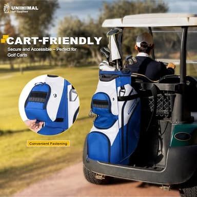 UNIHIMAL Golf Cart Bag, 15 Way Organizer Divider Top with Handles and Rain Cover - Image 4