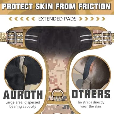 AUROTH Tactical Pet Harness for Large Dogs No Pull Adjustable, Reflective K9 Working Training Easy Control Vest Military fpr Service Dog Desert Camo L - Image 5