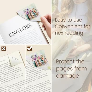 Icycay Floral Book Corner - Cute Leather Bookmarks, 3 Pcs Reading Page Markers - Gifts for Women, Men, Students and Teachers - Image 6