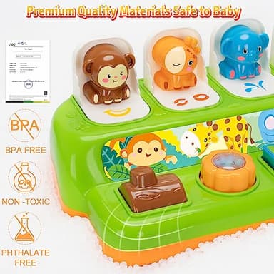 Duchong Pop Up Toys for 1 Year Old Boy Girls, Interactive Cause and Effect Learning Toys with Music & Light for Baby 6 7 8 9 10 11 12 Months, Christmas Birthday 1st Gifts for Toddlers - Image 4