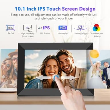 Uhale 10.1" Digital Picture Frame with 32GB Storage Support SD Card, Electronic Photo Frames with 1280x800 HD IPS Touch Screen, Instantly and Securely Share Memories, Send Wishes from Anywhere - Image 3