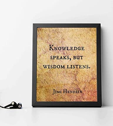Jimi Hendrix “Knowledge Speaks” - Inspirational Wall Art, Encouraging Typographic Print, Vintage Motivational Print Is Ideal for Living Room Decor, Desk Décor, Kids Room Décor, Unframed 8x10 - Image 4
